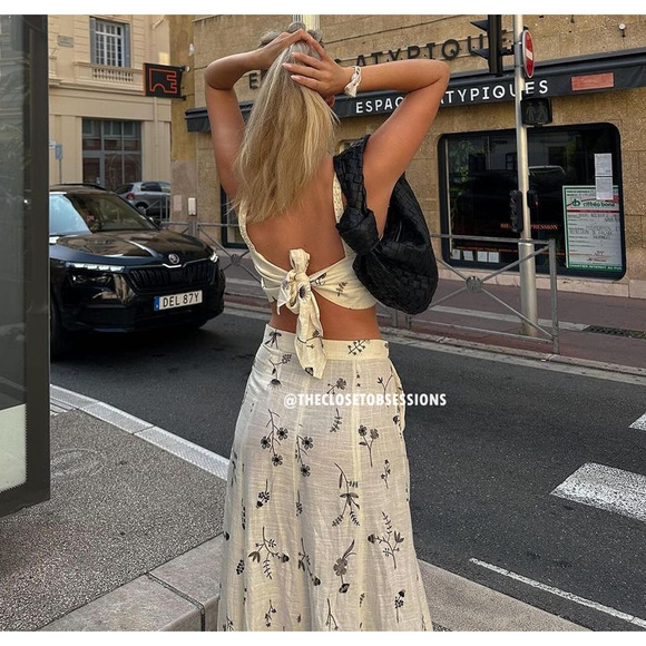 ZARA BLOGGER FAVE!!! Co-Ord Set Tied Crop Top + Maxi Skirt NWT - Picture 12 of 16